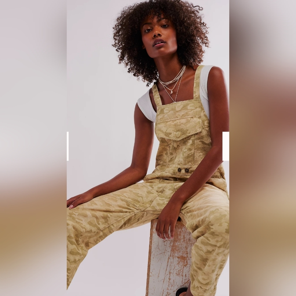 NWT M We The Free - Way It Goes Camo Harem Overalls